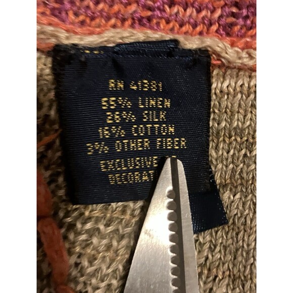 Polo Ralph Lauren Southwest Silk Linen Knit Wrap Poncho Wrap Sweater Small $598 - Picture 8 of 8